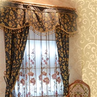 褐色小碎花窗帘成品 1.4米宽*2.8米高