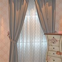 灰色花朵窗帘成品 规格1.4米宽*2.8米高